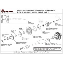 3Racing SAKURA D4 Ball Differential Set 