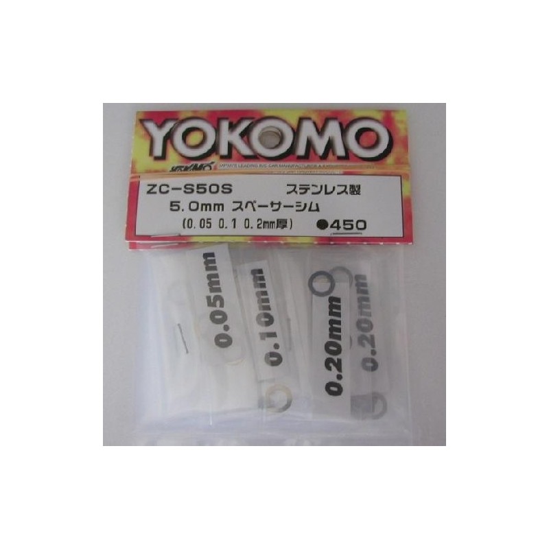 Yokomo Stainless Spacer Shim 5mm with Thickness 0.05 0.1 0.2mm