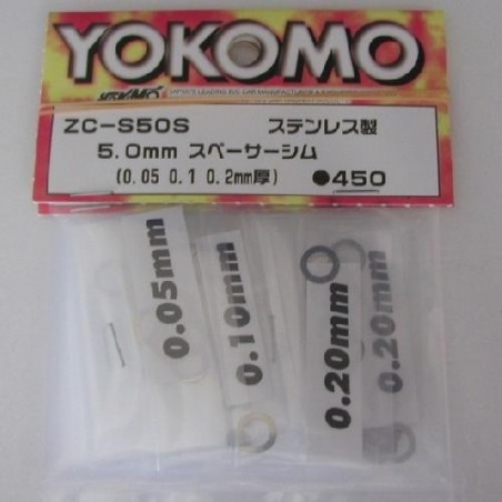 Yokomo Stainless Spacer Shim 5mm with Thickness 0.05 0.1 0.2mm