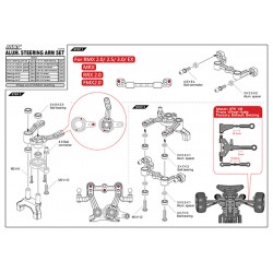 MST Alum. steering arm set (black)