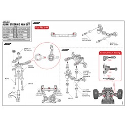MST Alum. steering arm set (black)