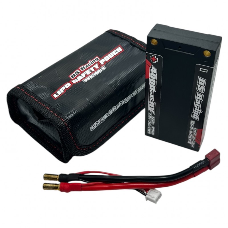 DS Racing 4000mAh HV 100C LiPo Battery + Lipo Safety Pouch Combo