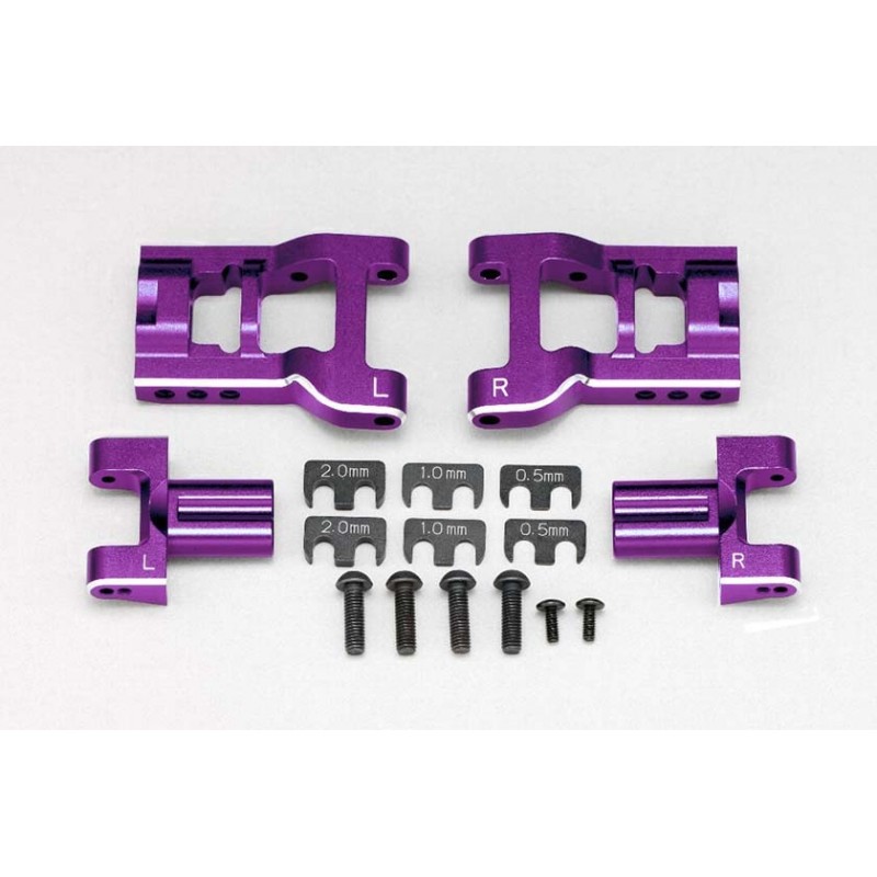 Yokomo Aluminium Adjustable Rear Short H-Arms for YD-2 (Purple/Chamfered)