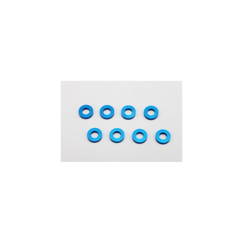Yokomo Aluminium shim 3.0mm (ID) x 6.0mm (OD) x 1.5mm (T), 8 pcs.
