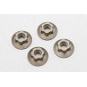 Yokomo M4 Aluminium Thin Large-Diameter Serrated Flange Nuts (4 pcs)