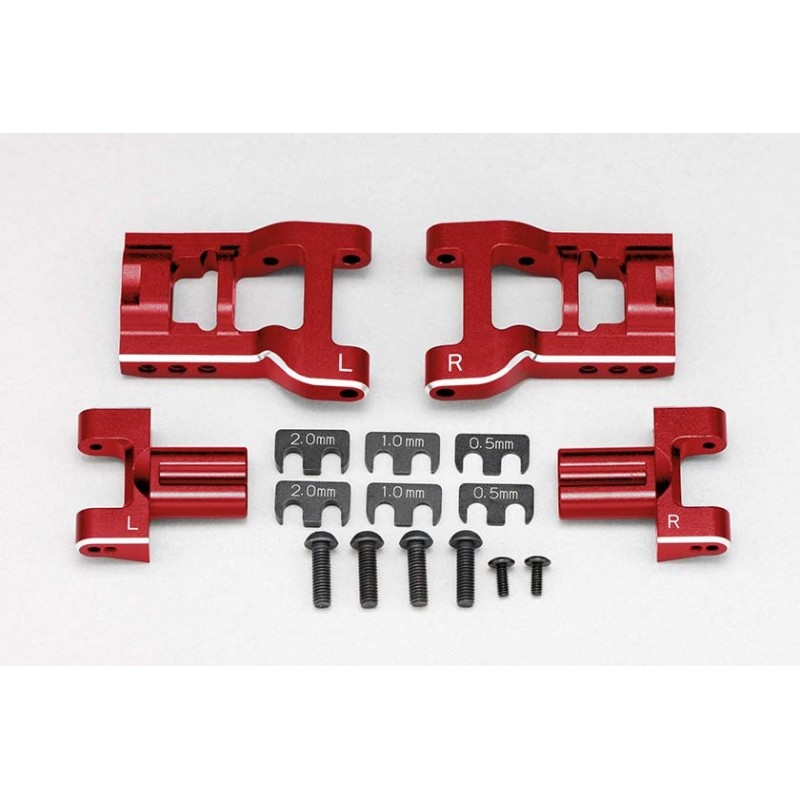 Yokomo Aluminium Adjustable Rear Short H-Arms for YD-2 (Red, Chamfered)