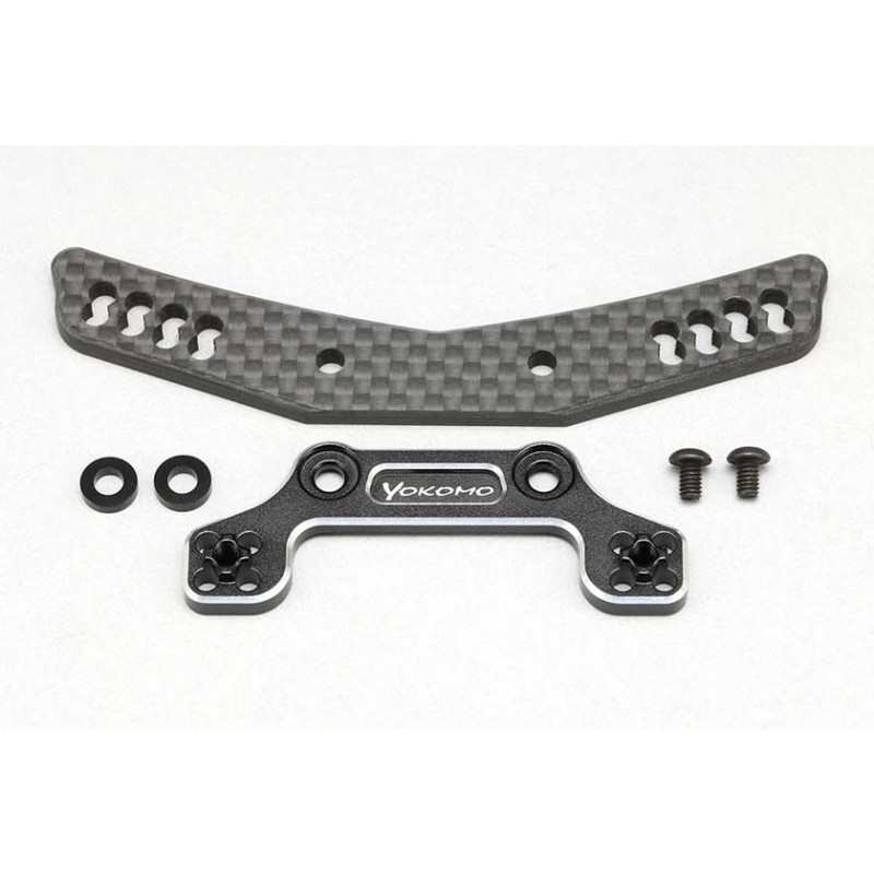 Yokomo Hybrid front shock tower (Graphite/Black aluminum) for YD-2 (old code Y2-017AGB)