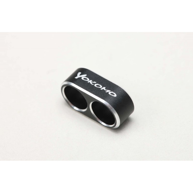 Yokomo Aluminum 12-gauge wire guide (black/2-hole)