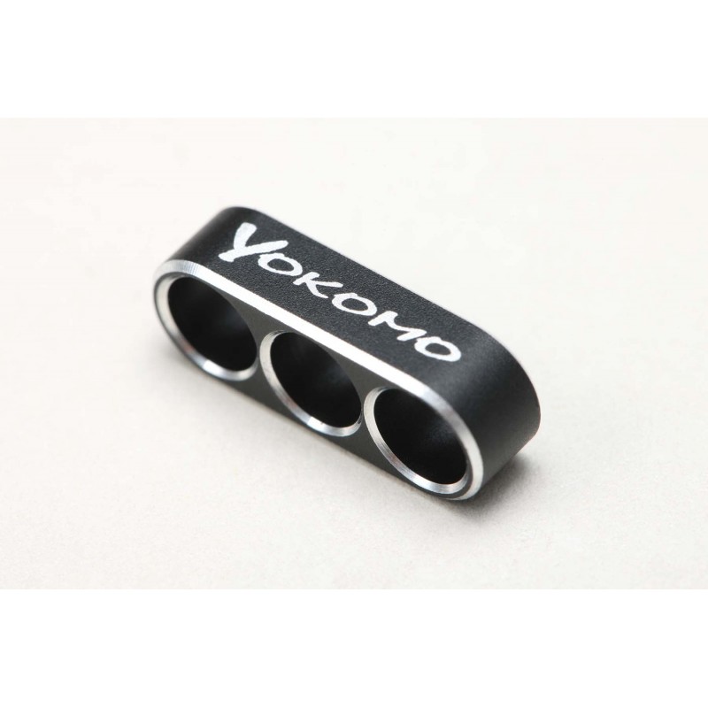 Yokomo Aluminum 12-gauge wire guide (black/3-hole)