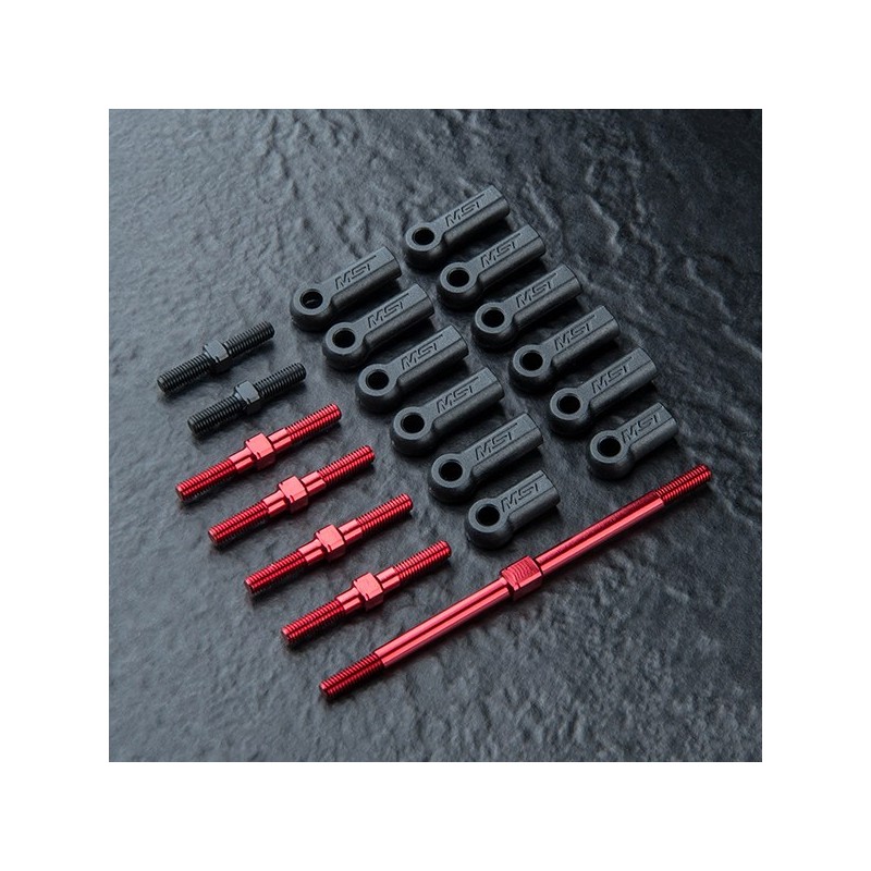 MST RMX 4 Full turnbuckle set (red)