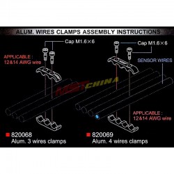 Alum. 3 wires clamps (black) - MST 12/14 AW